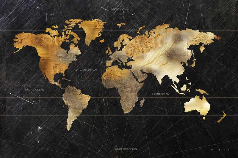 \"Dramatic World Map\" Giant Art 72x48 Wall Art