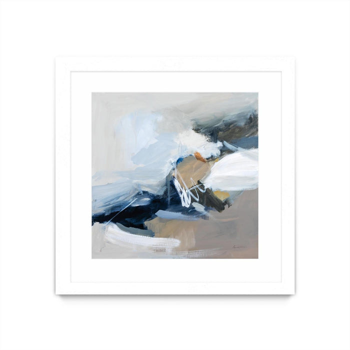 \"Surfacing\" Matted and Framed White 30x30 Wall Art