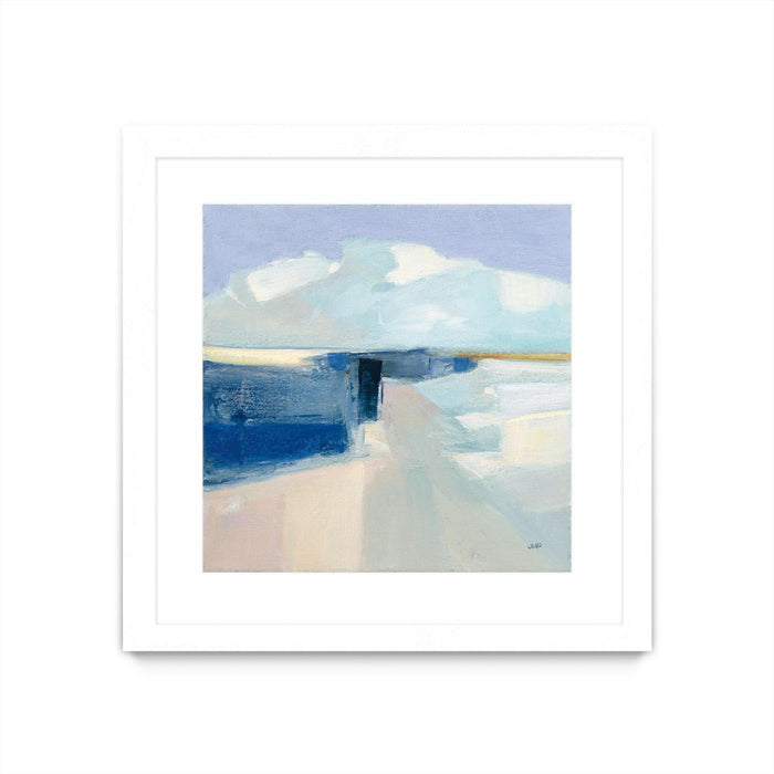 \"Sand And Sky\" Matted and Framed White 36x36 Wall Art