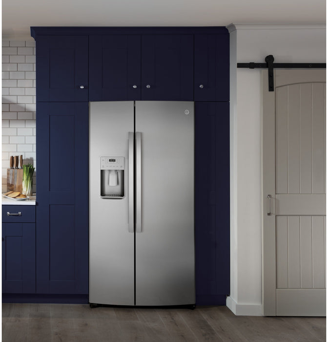GE 21.8 Cu. Ft. Counter-Depth Side-by-Side Refrigerator - GZS22IYNFS