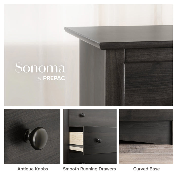 Jade 5-Drawer Chest - Washed Black