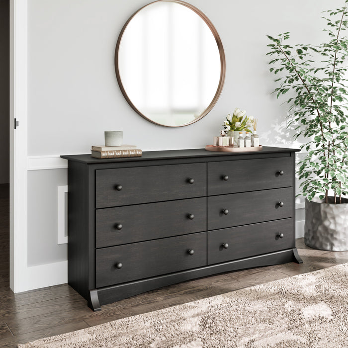 Jade 6-Drawer Chest - Washed Black