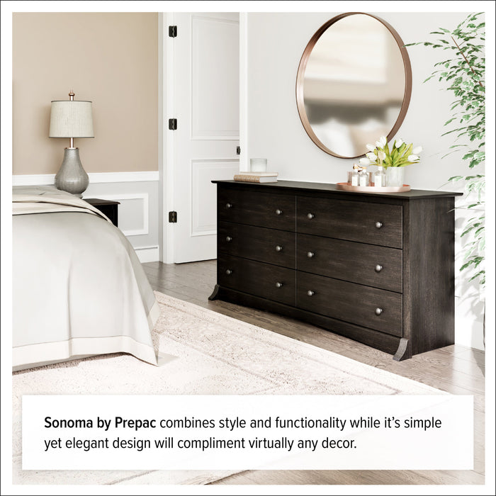 Jade 6-Drawer Chest - Washed Black