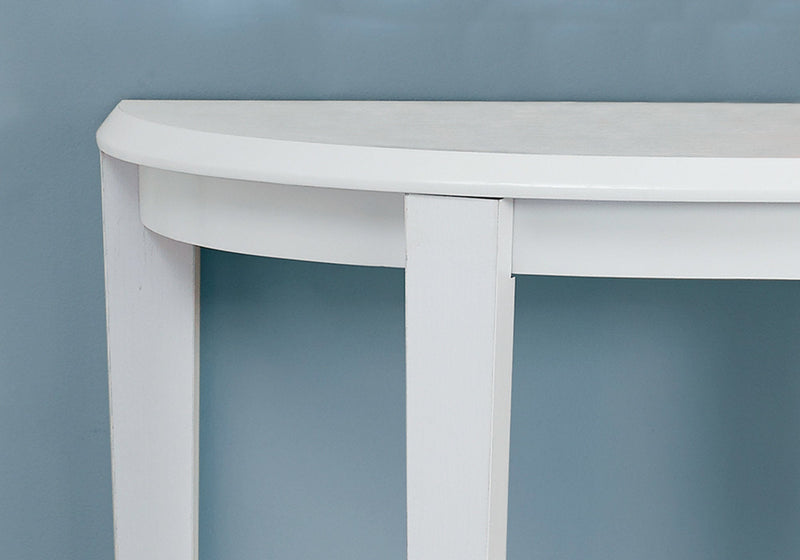 White Half-Moon Console Table