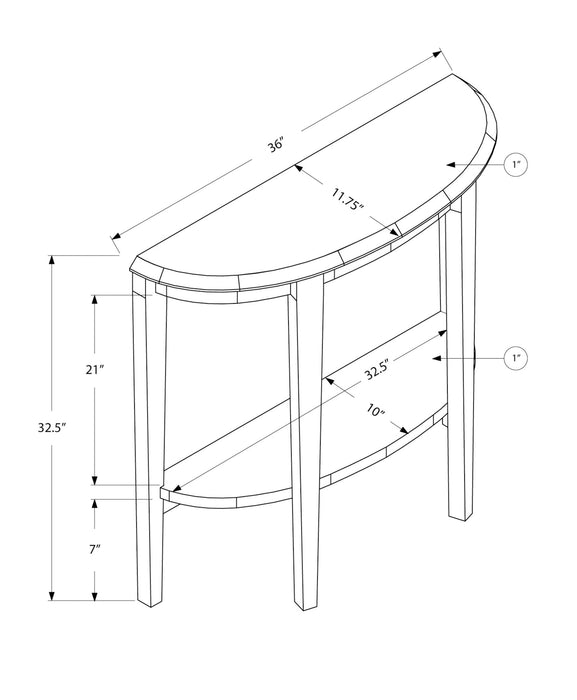 White Half-Moon Console Table