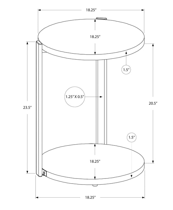 Glossy White and Chrome Metal Accent Table