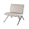 Dark Taupe Chevron with Chrome Metal Accent Chair