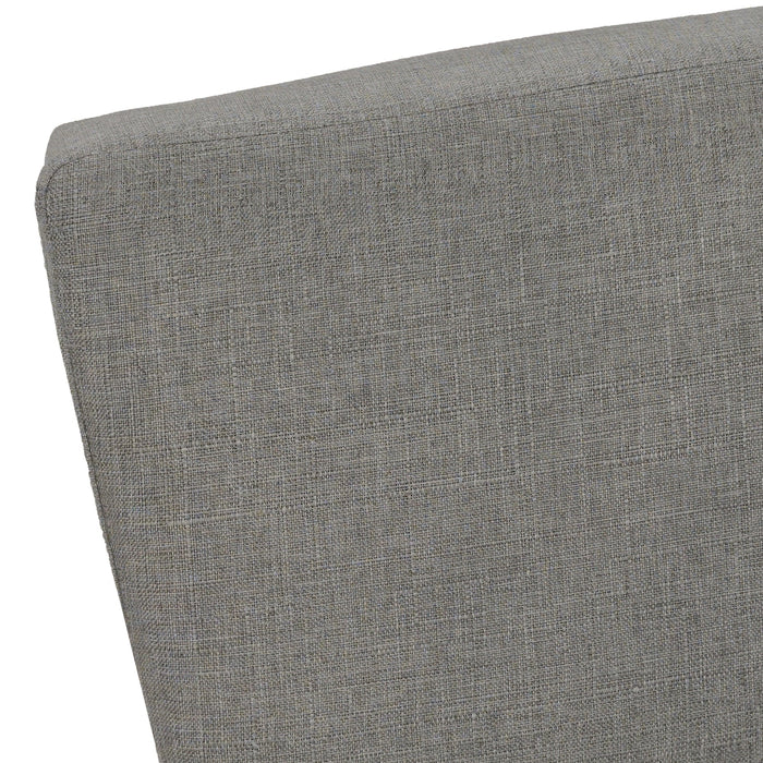 Accent Chair - Solid Wood Legs / Upholstered Armless Slipper Chair - 31"h - Light Grey Linen-look / Natural Accent Chair