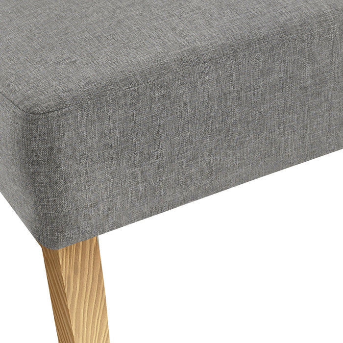 Accent Chair - Solid Wood Legs / Upholstered Armless Slipper Chair - 31"h - Light Grey Linen-look / Natural Accent Chair