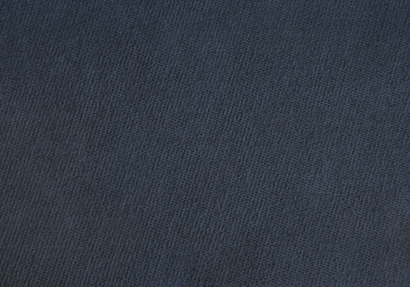 Blue Fabric and Gold Ottoman
