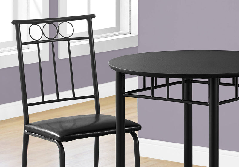 Small 3-Piece Round Dining Package - Black 