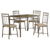 Small 5-Piece Rectangular Dining Package - Brown Marble-Look