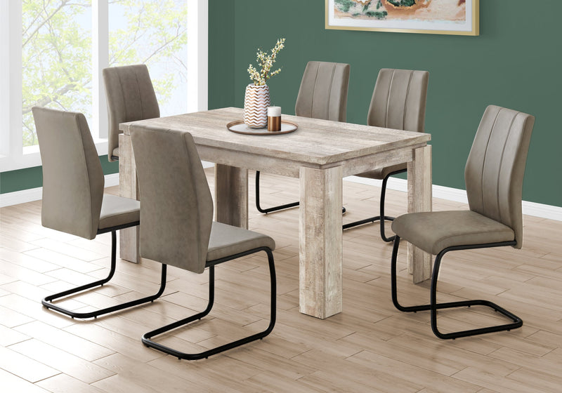 Taupe Reclaimed Wood-look Dining Table