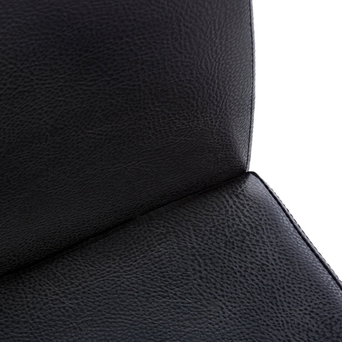 2pcs Black Leather-look Black Dining Chair