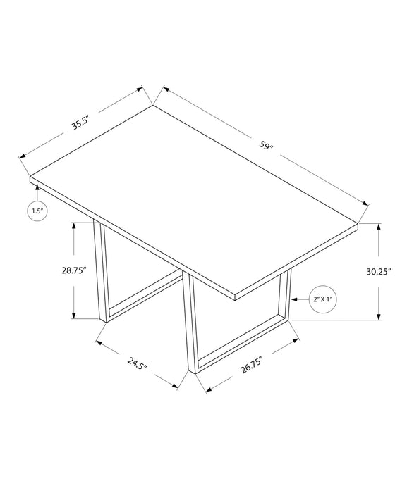 Dark Taupe Chrome Metal Dining Table