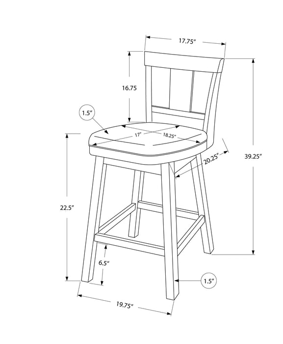 White Grey Leather-Look Bar Stool - Set of 2