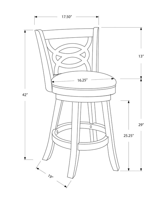 Swivel Dark Oak Bar Stool - Set of 2
