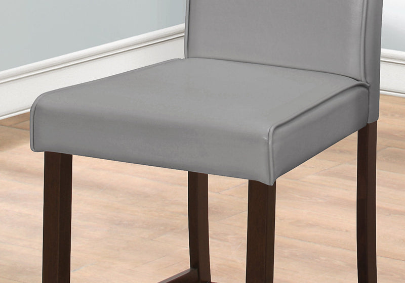 2pcs Grey Leather-look Counter Height Dining Chair