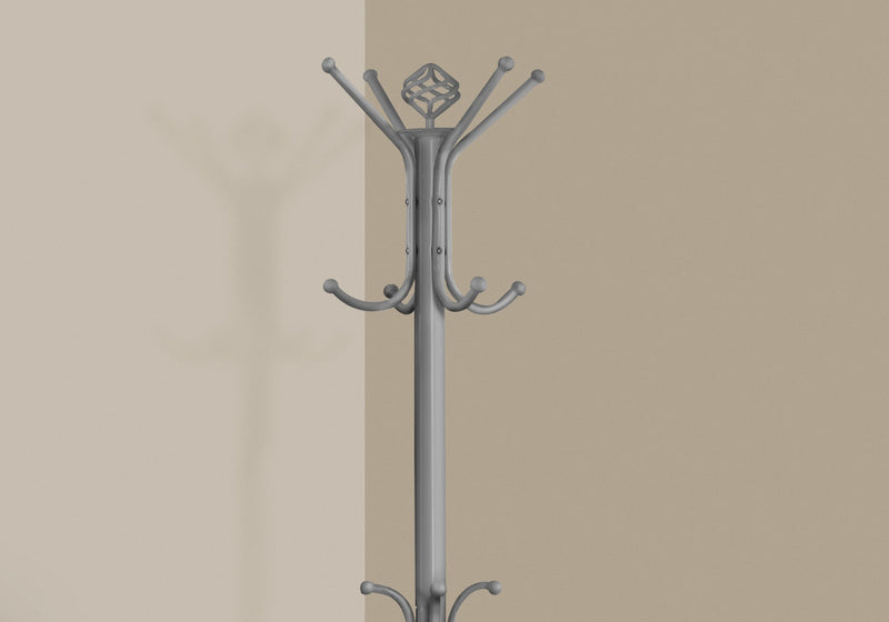 Silver Metal Coat Rack