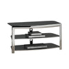 Chrome Metal Black Tempered Glass TV Stand