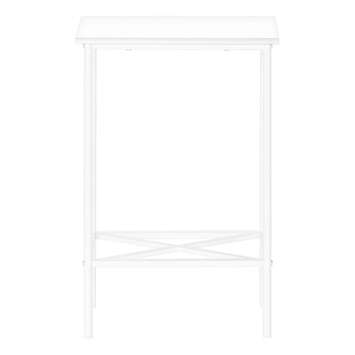 White Narrow Metal Side Table