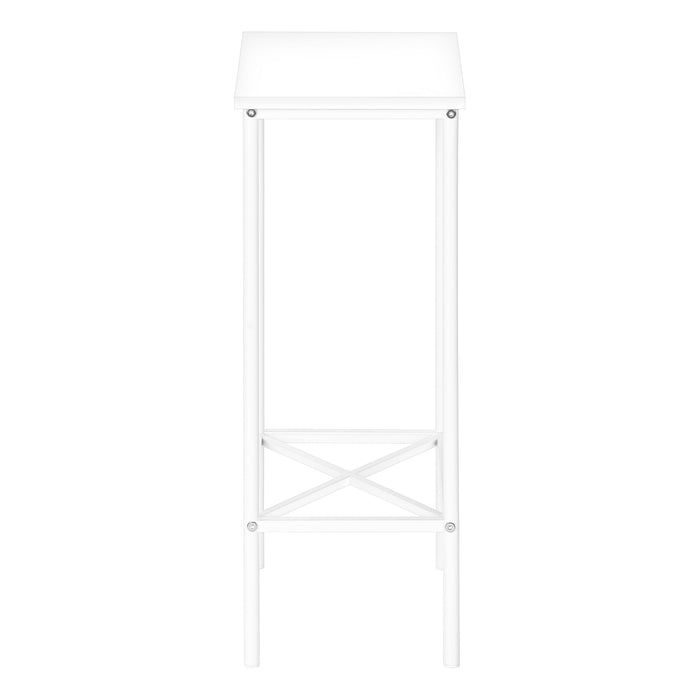 White Narrow Metal Side Table