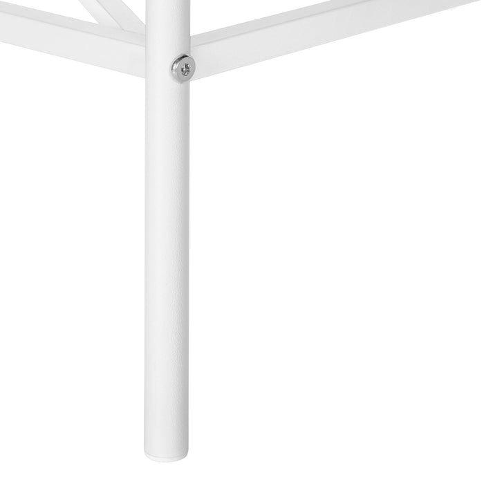 White Narrow Metal Side Table