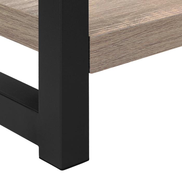Taupe Black Metal 2-Tier Narrow Accent Table