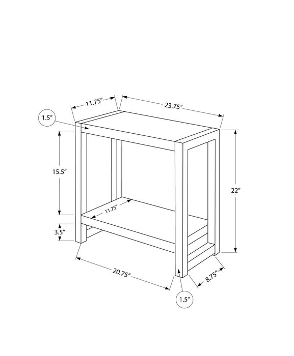 Taupe Black Metal 2-Tier Narrow Accent Table