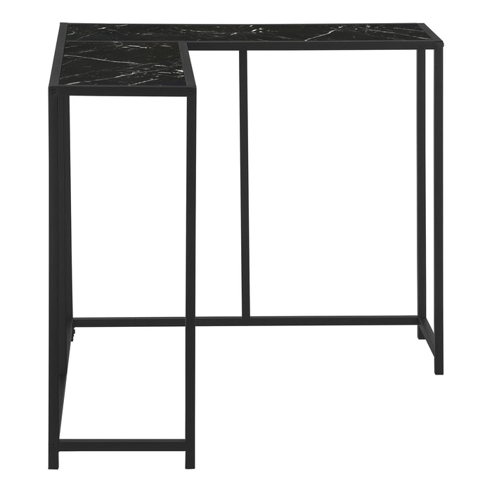 Black Marble-look Black Console Table