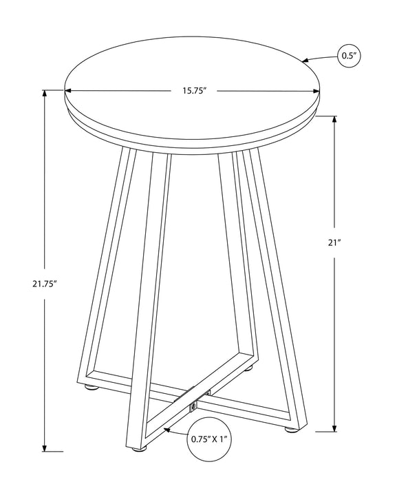 Black Marble Black Metal Accent Table