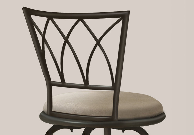 Swivel Dark Coffee Metal Bar Stool - Set of 2