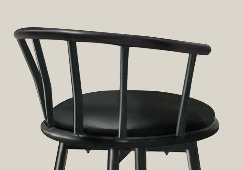 Swivel Black Metal Bar Stool - Set of 2