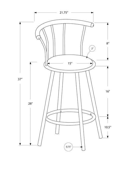 Swivel Black Metal Bar Stool - Set of 2