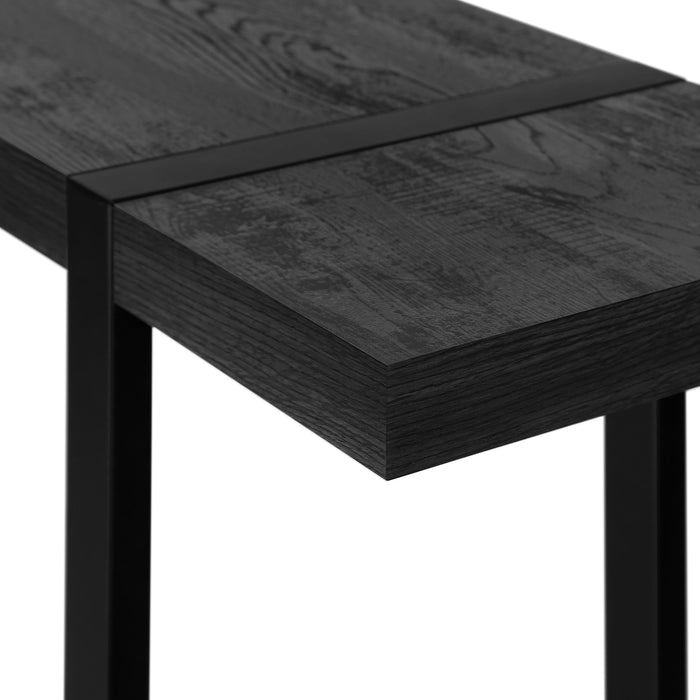 Black Reclaimed Wood-look Black Accent Table