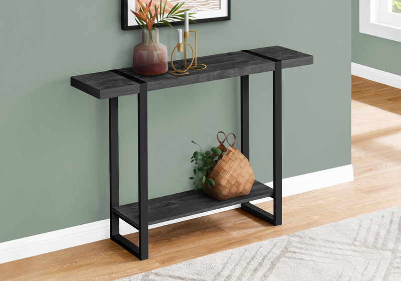 Black Reclaimed Wood-look Black Accent Table