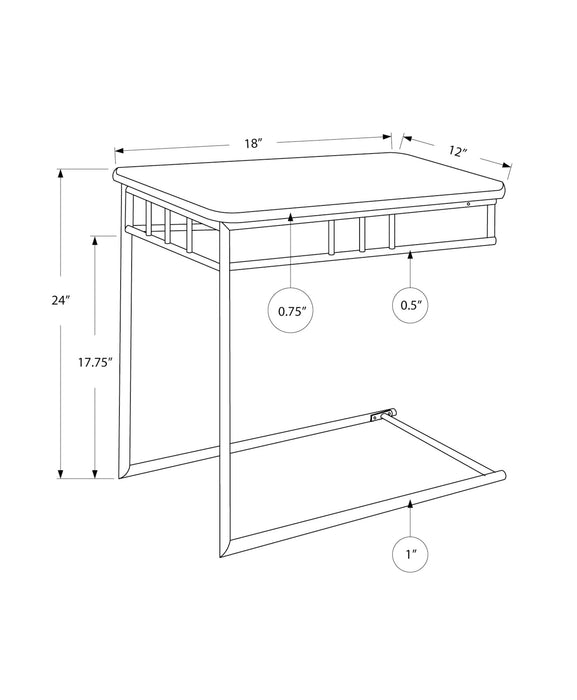 Espresso Marble Bronze Metal Accent Table