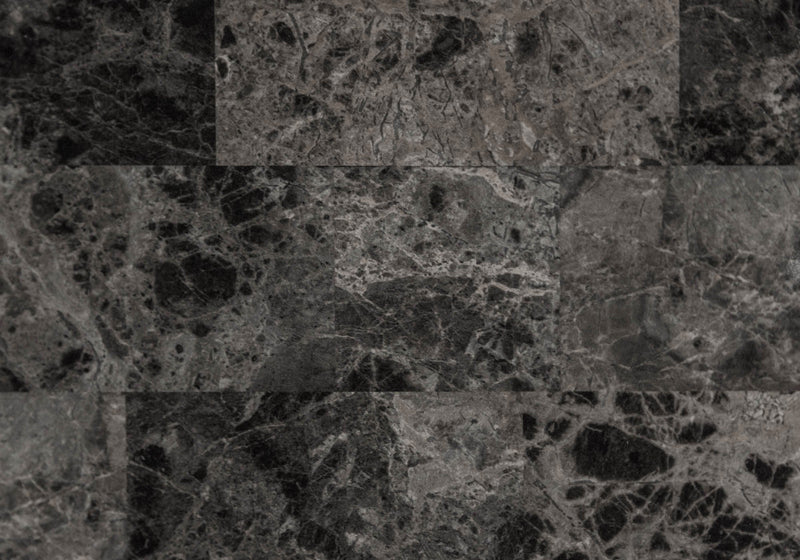 3pcs Set Grey Marble Charcoal Metal Dining Set