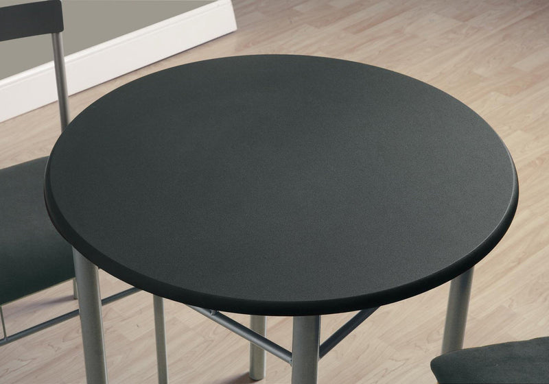 3pcs Set Black Silver Metal Dining Set