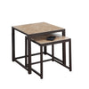 2pcs Set Terracotta Tile Top Brown Nesting Table