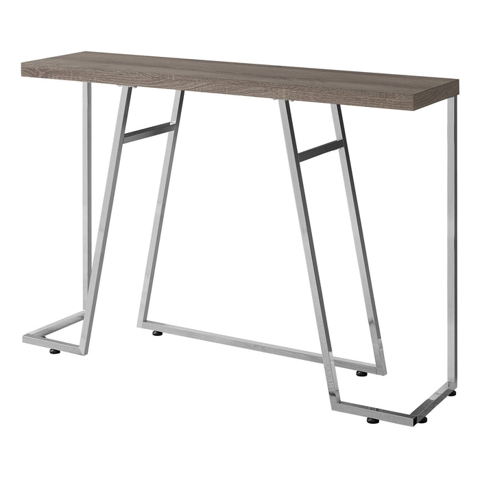 Dark Taupe Chrome Metal Accent Table