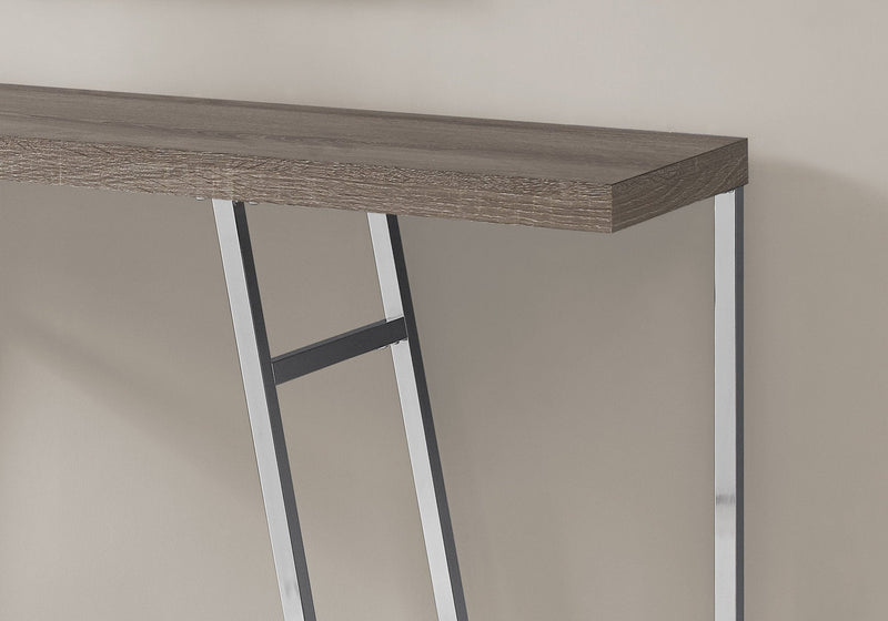 Dark Taupe Chrome Metal Accent Table