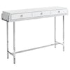 Glossy White Chrome Metal Accent Table