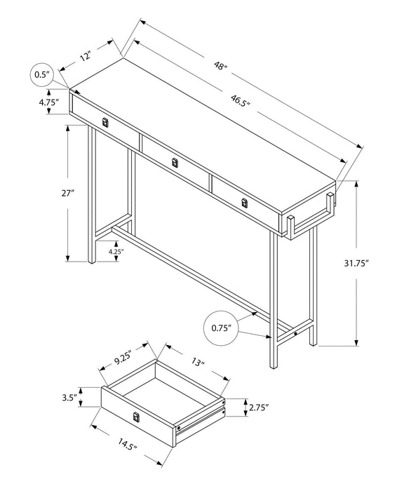 Glossy White Chrome Metal Accent Table
