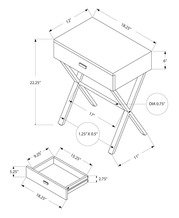 Brown Reclaimed Wood Black Metal Accent Table
