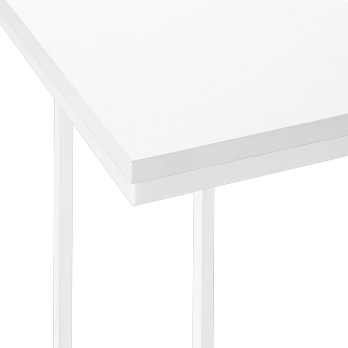 White White Metal Accent Table