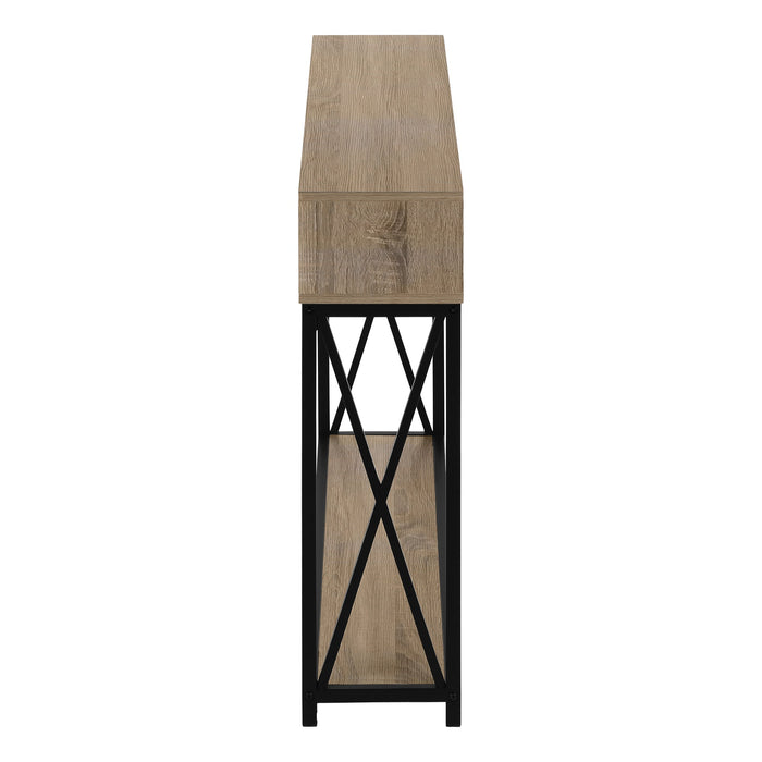 Taupe Black Metal Hall Console Accent Table