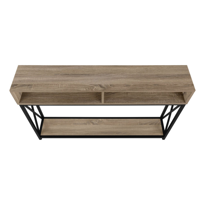 Taupe Black Metal Hall Console Accent Table