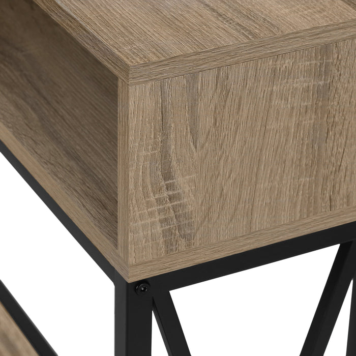 Taupe Black Metal Hall Console Accent Table