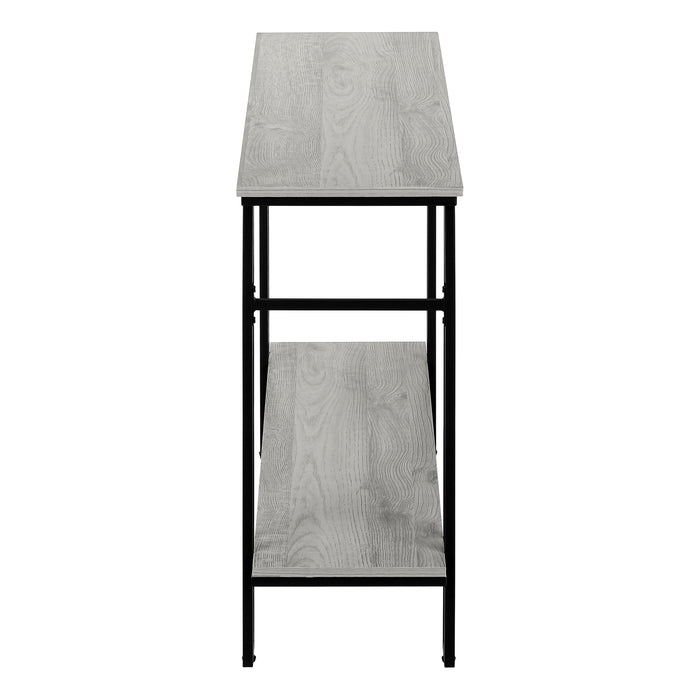 Grey Wood-look Black Metal Console Table